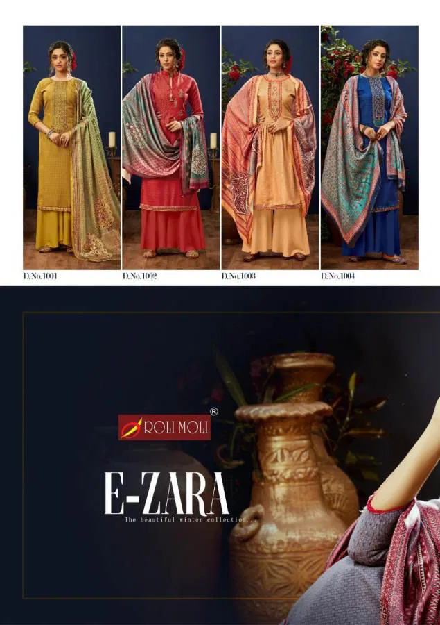Roli Moli E Zara Pure Pashmina Latest fancy Casual Wear Jacquard Swarovski Diamond Work Designer Dress Material Collection
